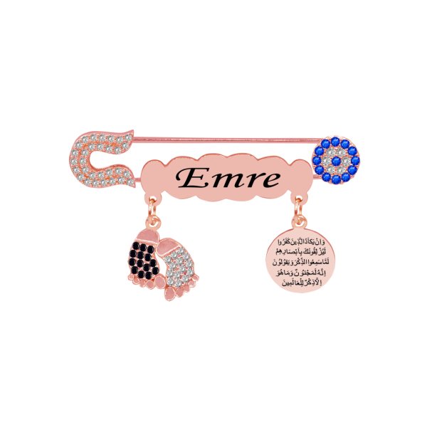 Gümüş Nazarlık İsimli Bebek Çatal İğnesi