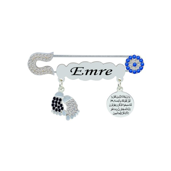 Gümüş Nazarlık İsimli Bebek Çatal İğnesi