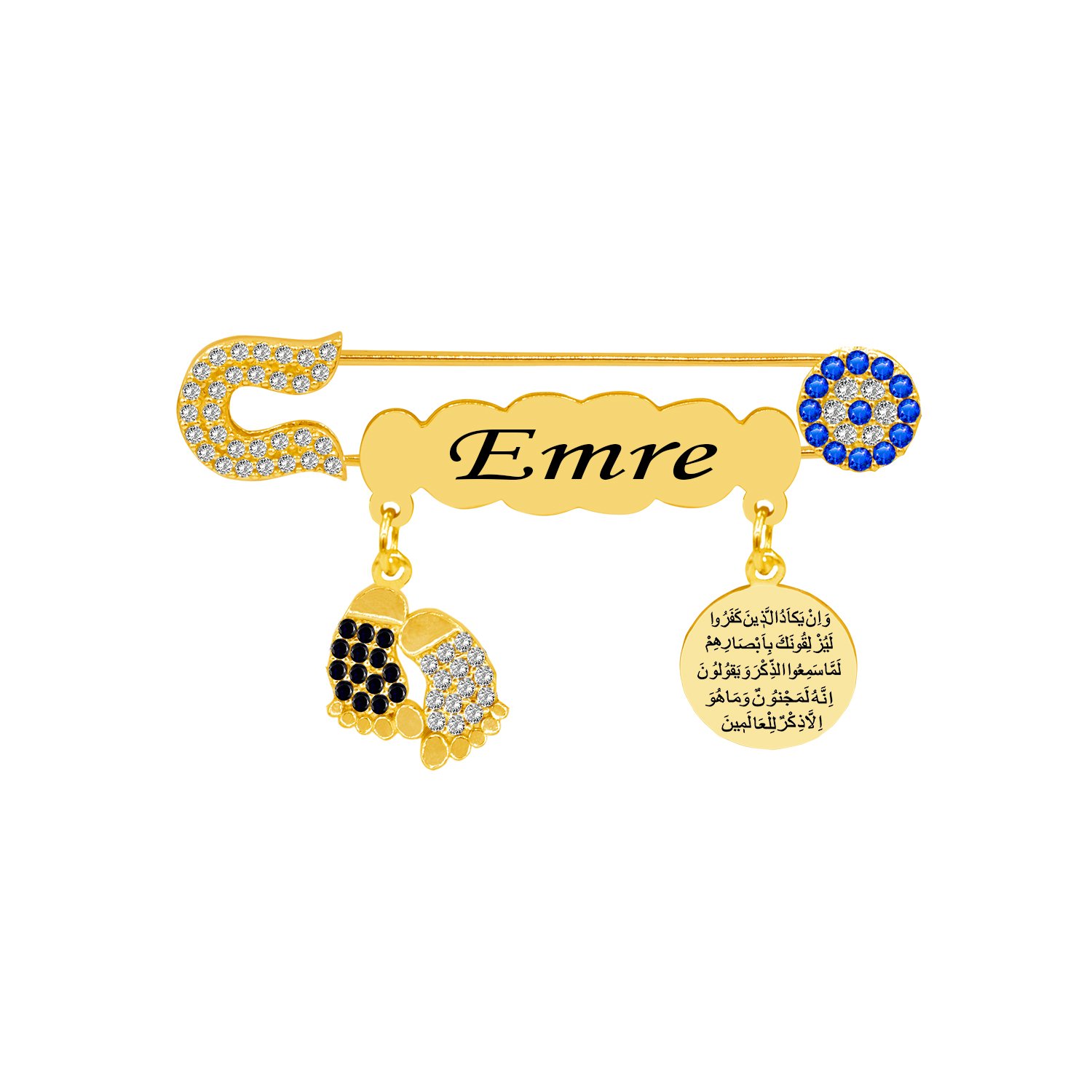 Gümüş Nazarlık İsimli Bebek Çatal İğnesi