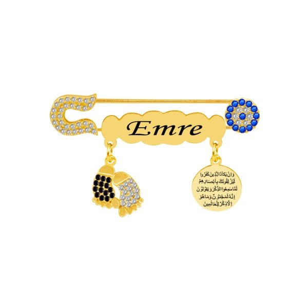 Gümüş Nazarlık İsimli Bebek Çatal İğnesi