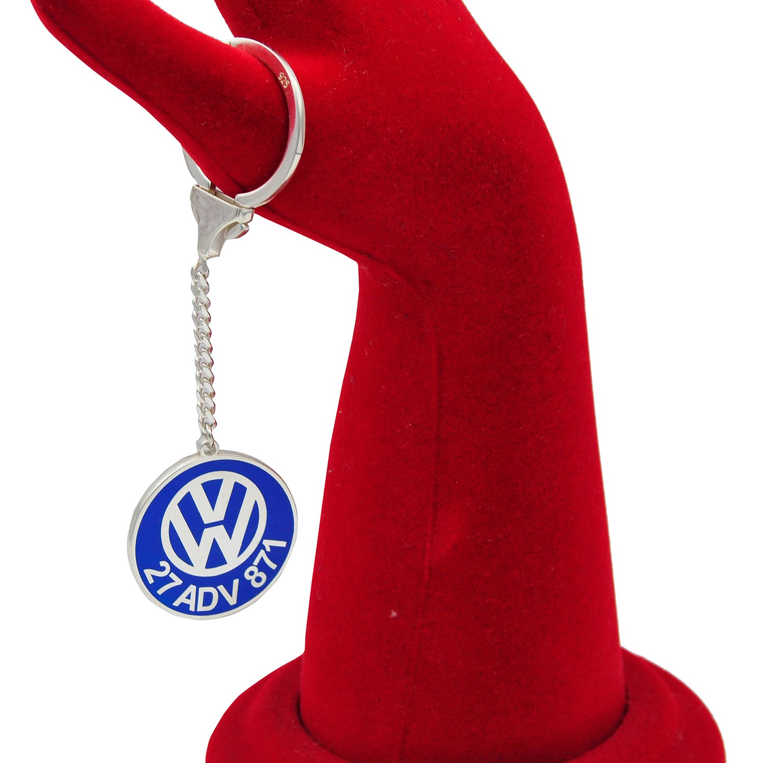 Gümüş Volkswagen Arma Tasarımlı İsimli Anahtarlık