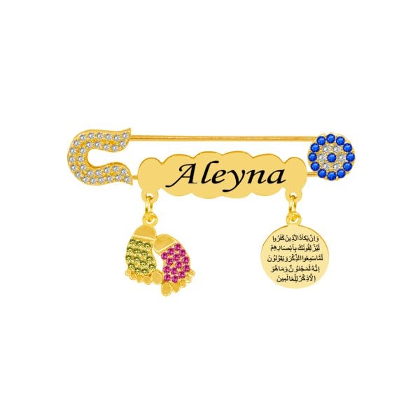 Gümüş Nazar Duası İsimli Bebek İğnesi