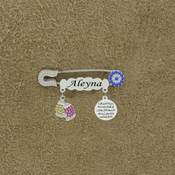 Gümüş Nazar Duası İsimli Bebek İğnesi