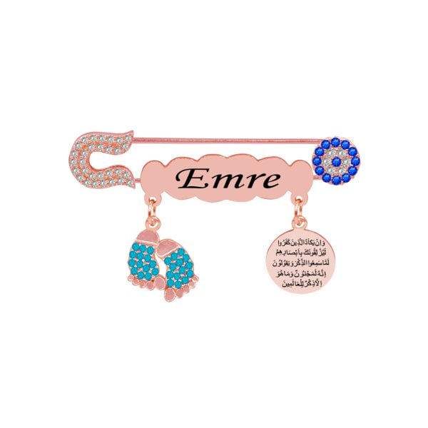 Gümüş Patikli İsimli Bebek İğnesi