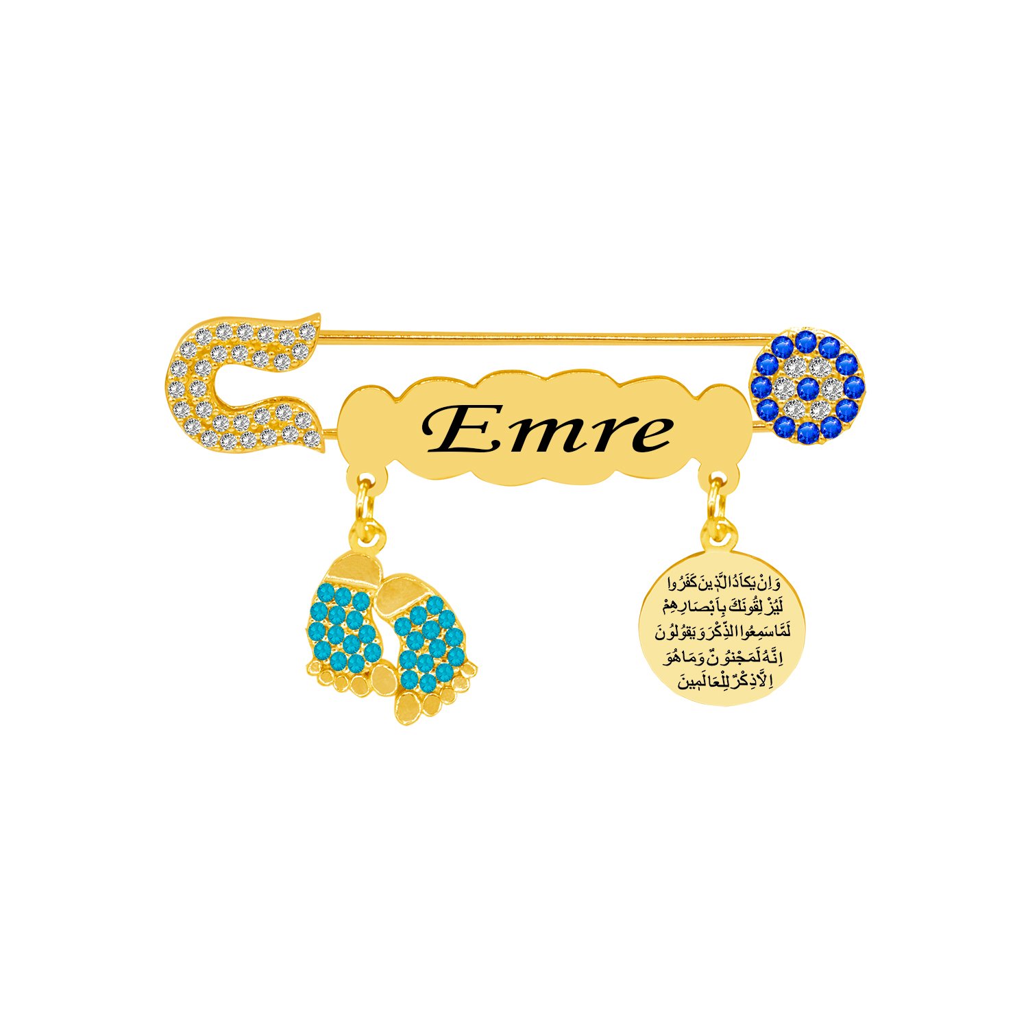 Gümüş Patikli İsimli Bebek İğnesi