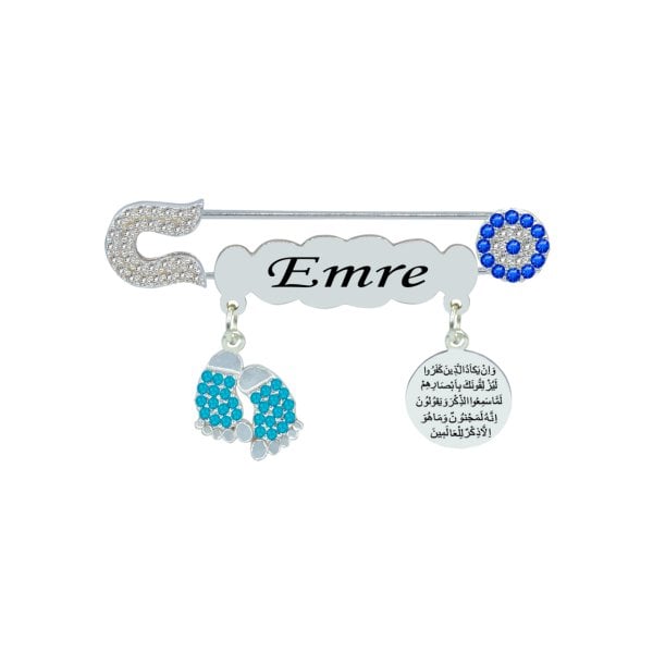 Gümüş Patikli İsimli Bebek İğnesi