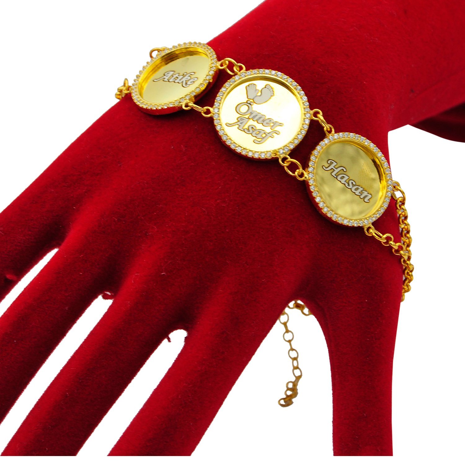 Gümüş Taşlı Halka Bayan İsimli Bileklik