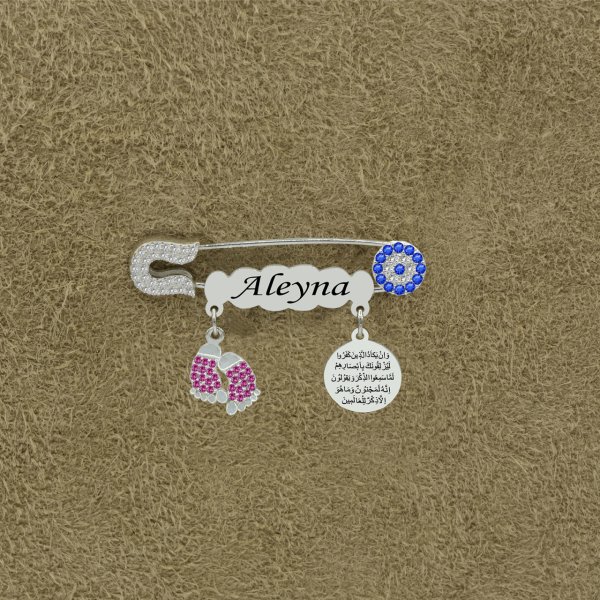 Gümüş Patikli İsimli Bebek İğnesi