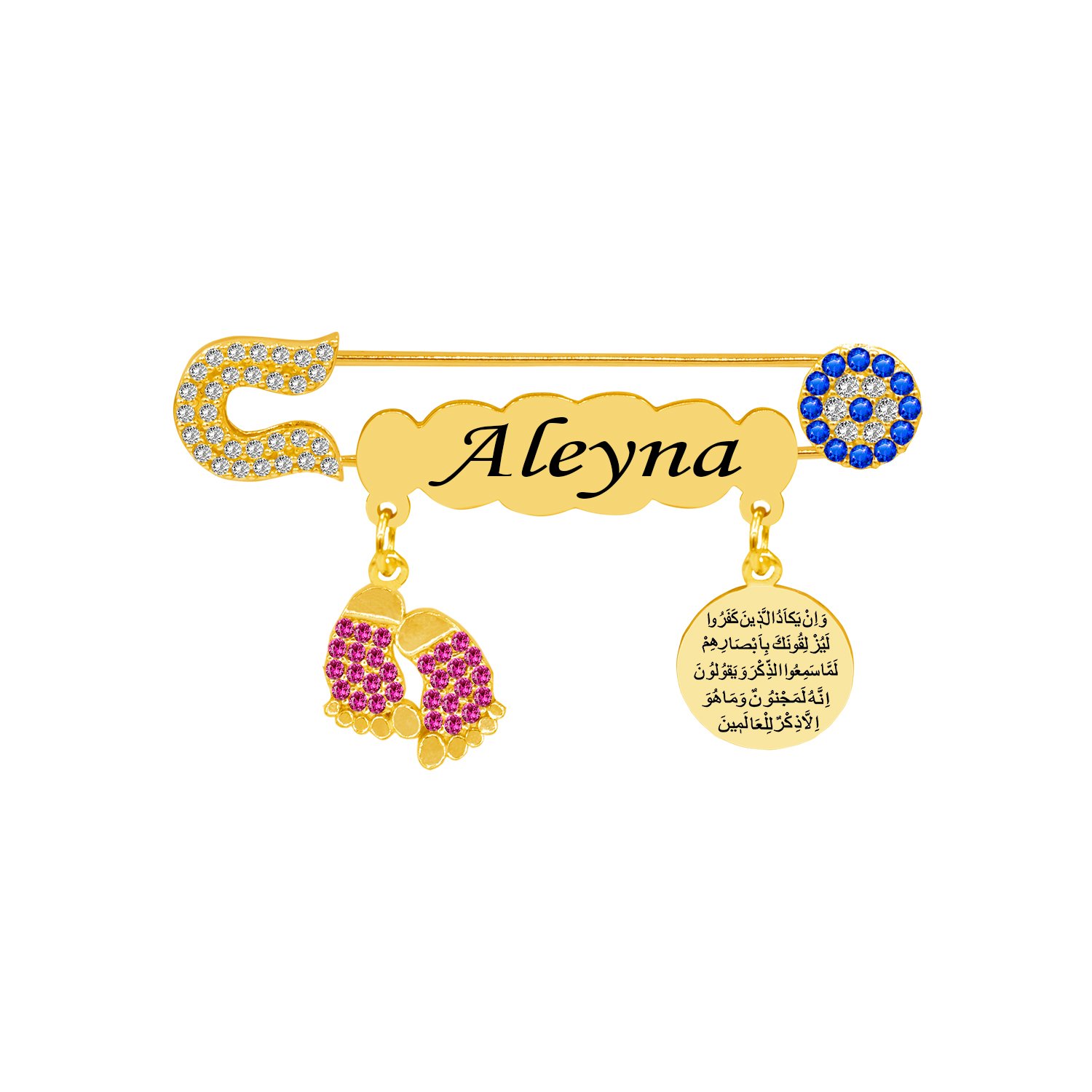 Gümüş Patikli İsimli Bebek İğnesi