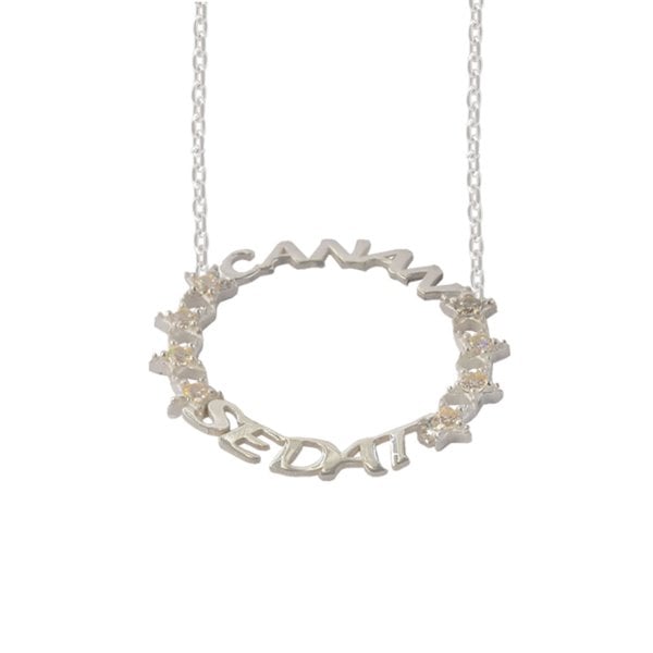 Gümüş Özel Tasarım Taşlı Yıldız Halka İsimli Kolye