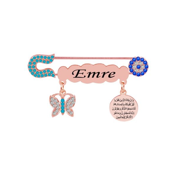 Gümüş İsimli Erkek Bebek İğnesi