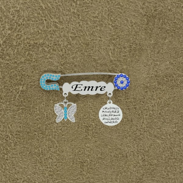 Gümüş İsimli Erkek Bebek İğnesi