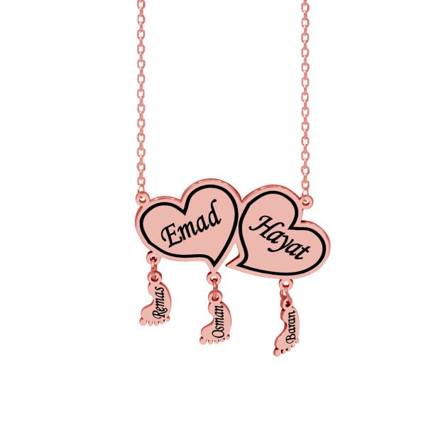 Gümüş Kalpli Patikli İsimli Kolye