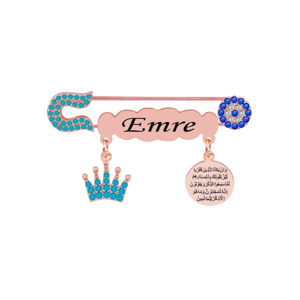 Gümüş Nazar Dualı İsimli Bebek İğnesi