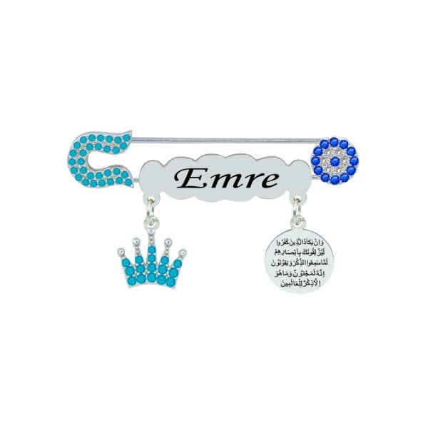 Gümüş Nazar Dualı İsimli Bebek İğnesi