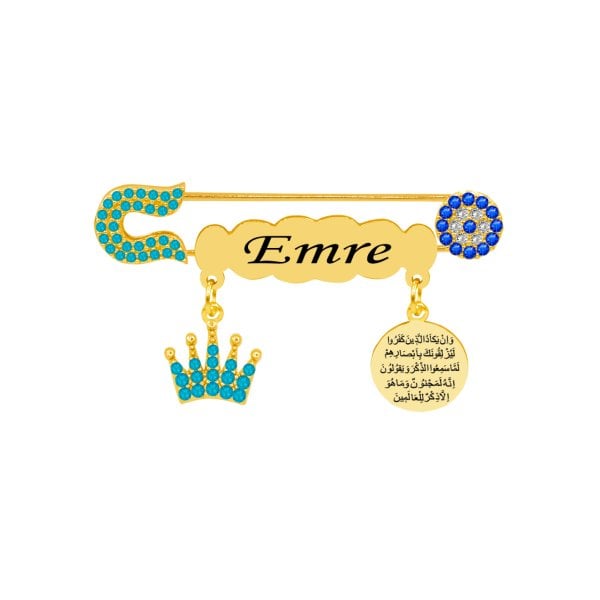 Gümüş Nazar Dualı İsimli Bebek İğnesi