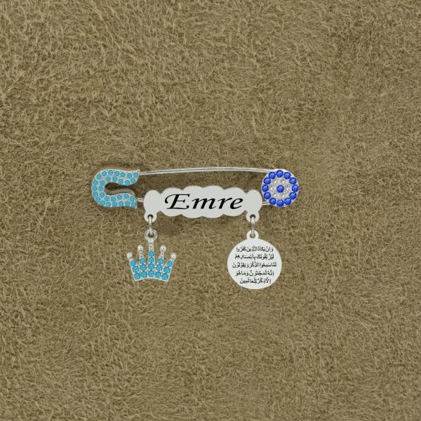 Gümüş Nazar Dualı İsimli Bebek İğnesi