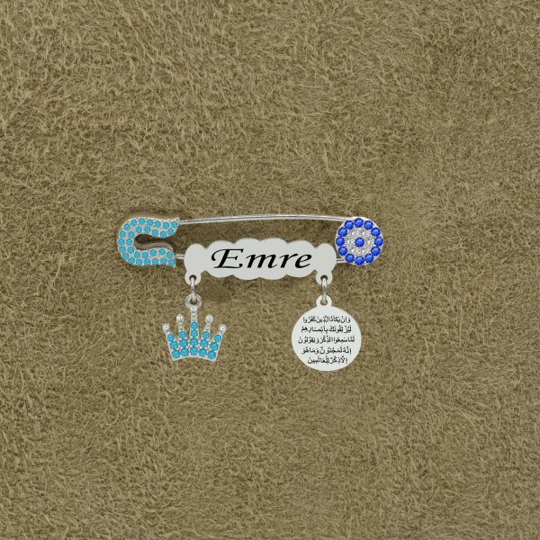 Gümüş Nazar Dualı İsimli Bebek İğnesi