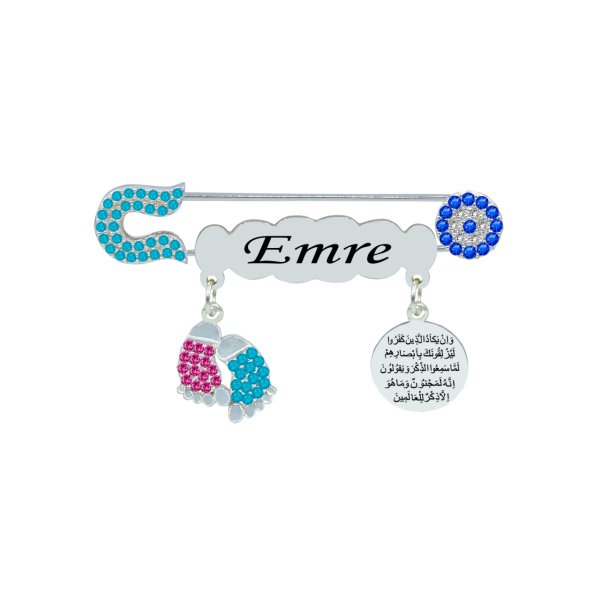 Gümüş İsimli Bebek Yaka İğnesi