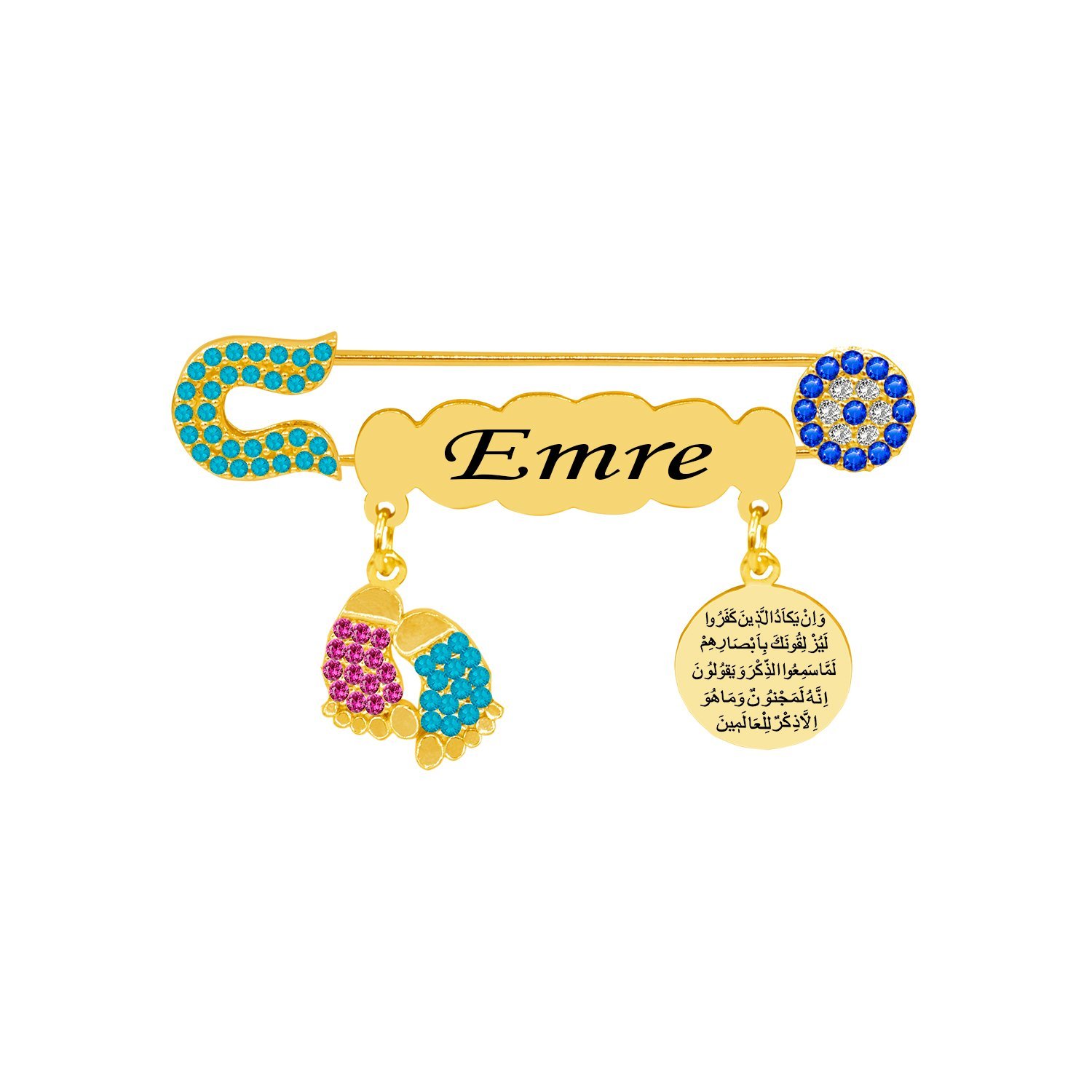 Gümüş İsimli Bebek Yaka İğnesi