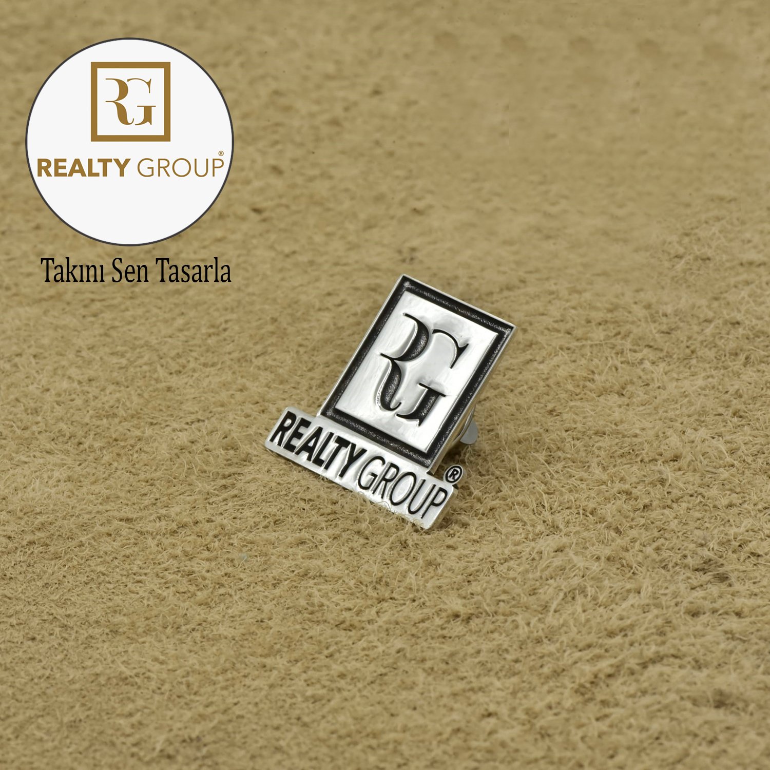 Gümüş Özel Firma Şirket Logosu Rozet