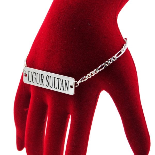 Gümüş Plaka İsimli Bileklik