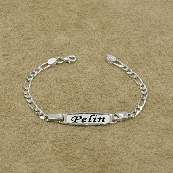 Gümüş Plaka İsimli Çocuk Bileklik