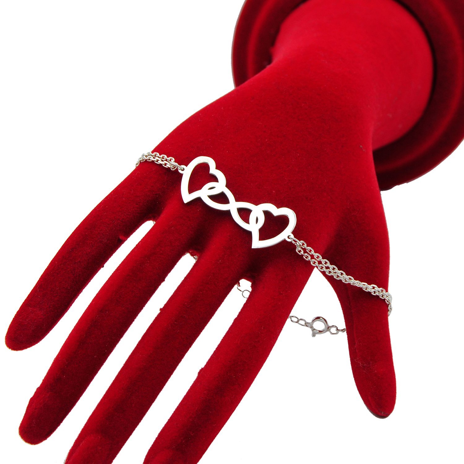 Gümüş Kalpli Sonsuzluk Tasarım Bileklik