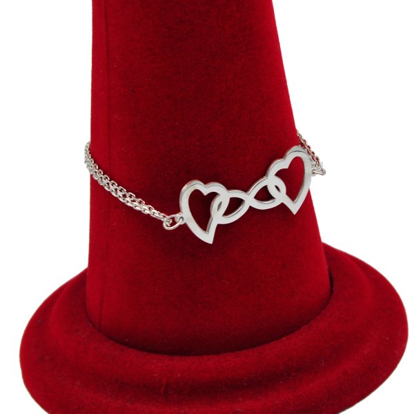 Gümüş Kalpli Sonsuzluk Tasarım Bileklik