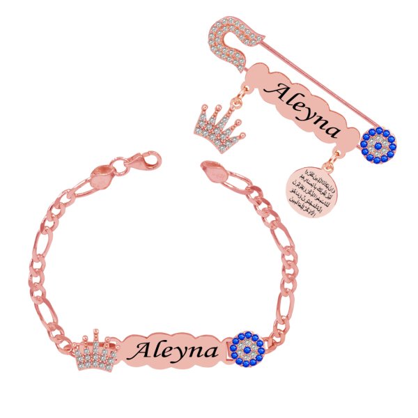 Gümüş İsimli Bebek Künyesi İğnesi