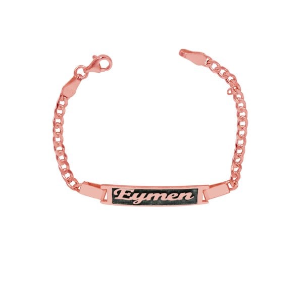 Gümüş Kişiye Özel Plaka İsimli Çocuk Bileklik