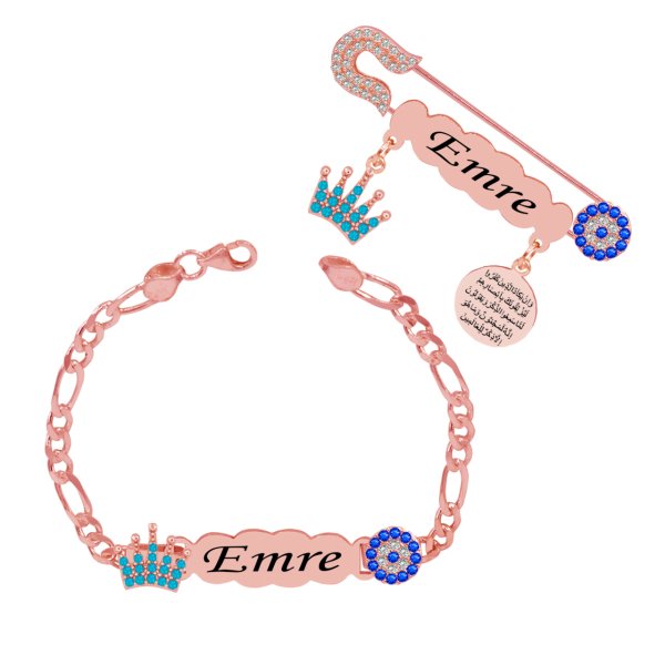 Gümüş İsimli Erkek Çocuk Künyesi İğnesi