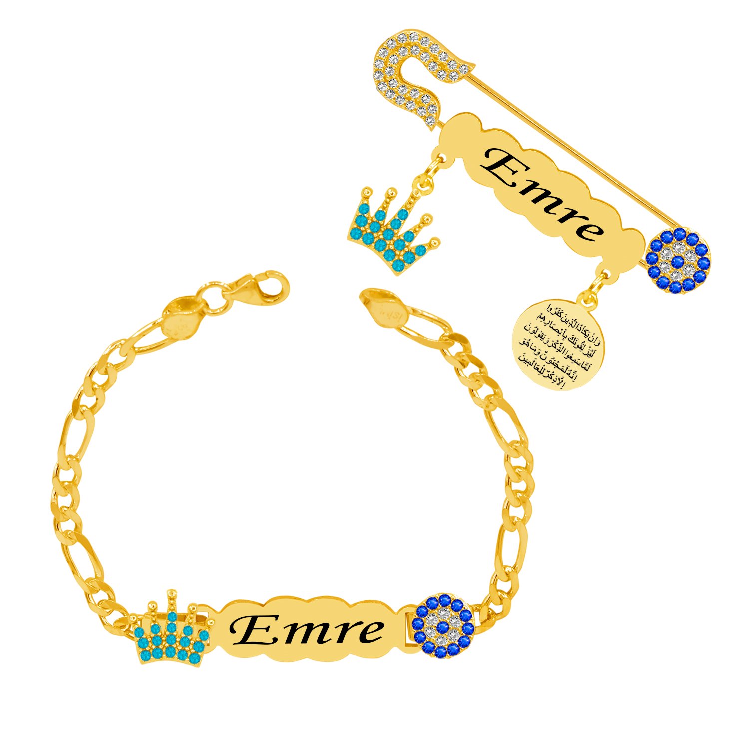 Gümüş İsimli Erkek Çocuk Künyesi İğnesi