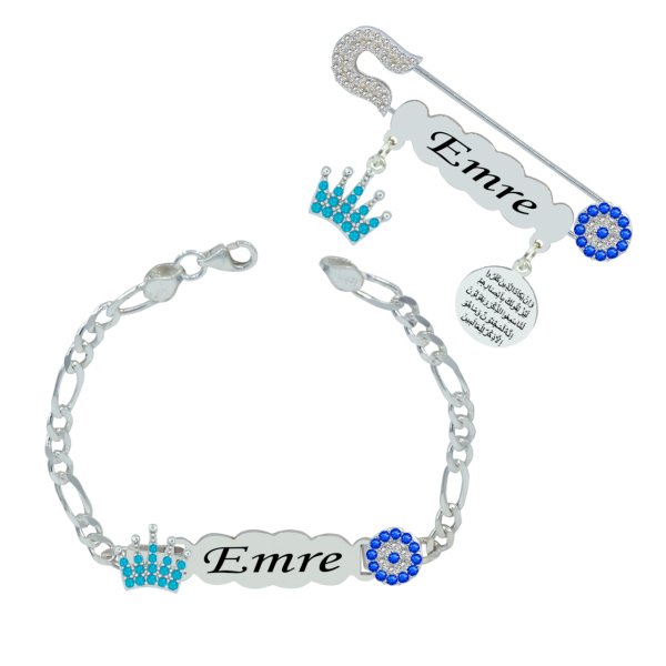 Gümüş İsimli Erkek Çocuk Künyesi İğnesi