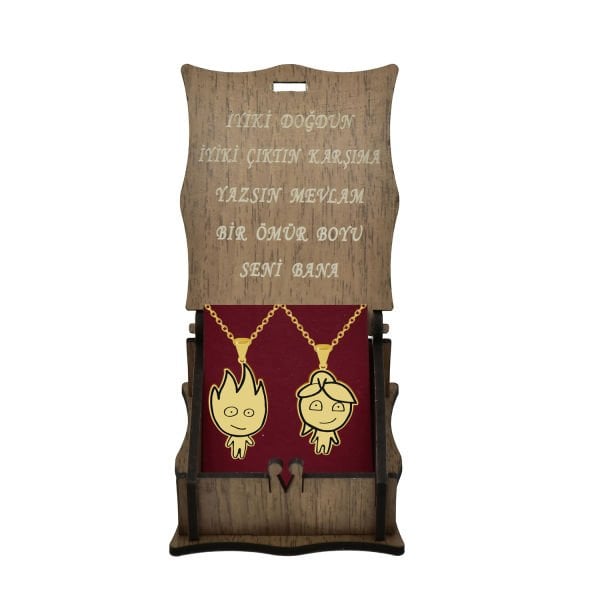 Gümüş Ateş ve Su Çift Kolye