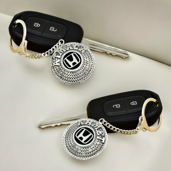 Gümüş Honda Armalı Telkari İsimli Anahtarlık