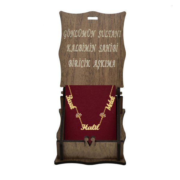 Gümüş Hayat Ağacı 3 İsimli Aile Kolyesi