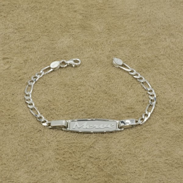 Gümüş Plakalı İsimli Çocuk Bileklik