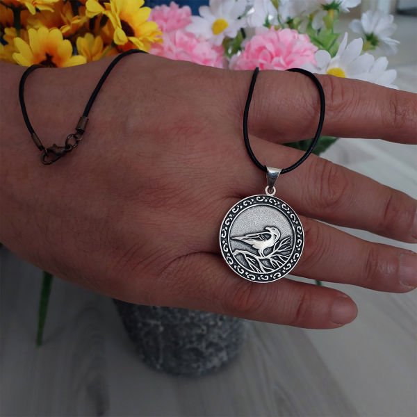 Gümüş Karga Kuzgun Kuşu Kolye