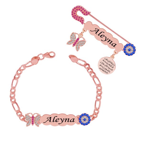 Gümüş İsimli Kız Bebek Künyesi İğnesi