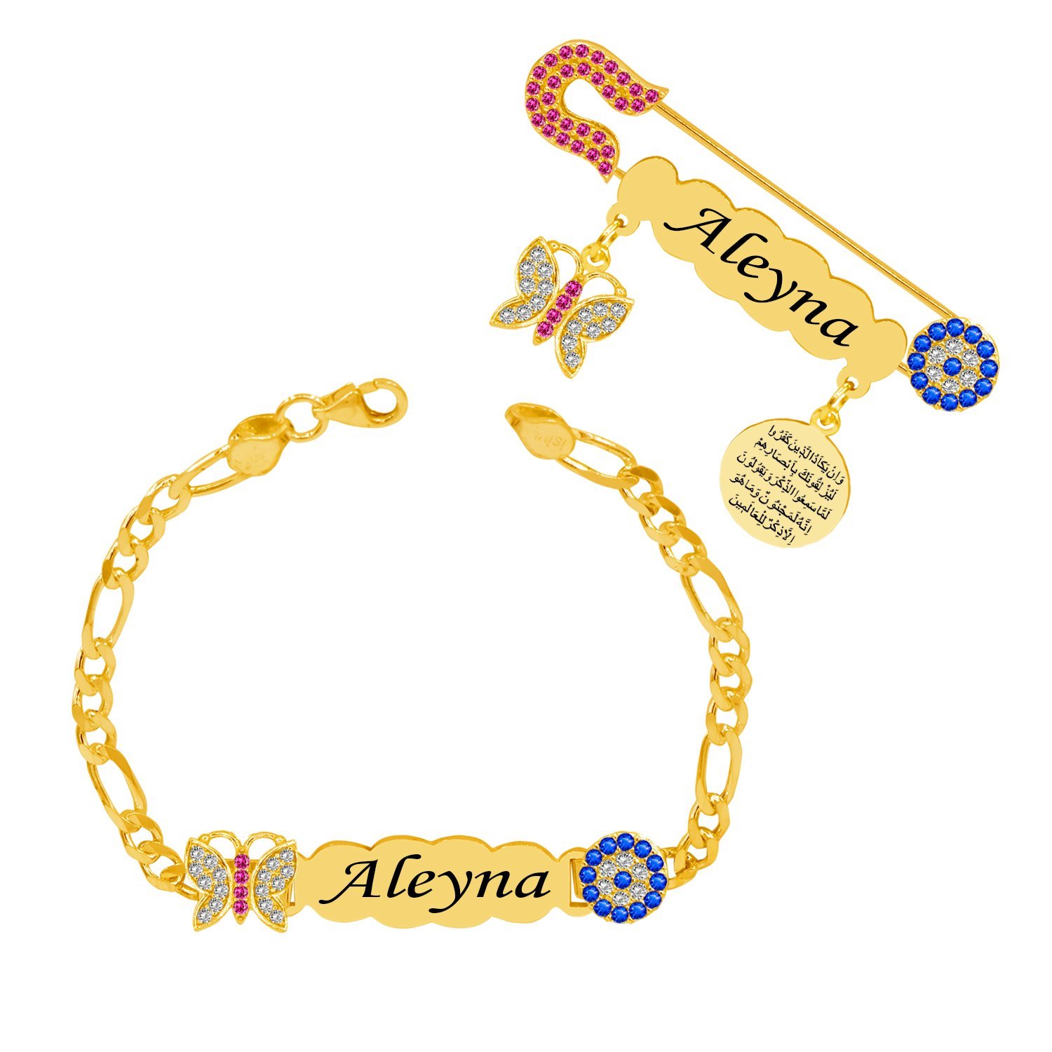 Gümüş İsimli Kız Bebek Künyesi İğnesi