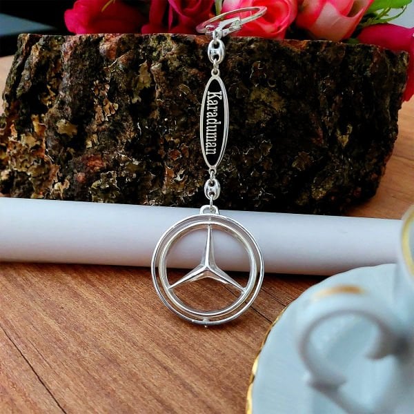 Gümüş Mercedes Armalı Anahtarlık