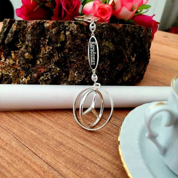 Gümüş Mercedes Armalı Anahtarlık