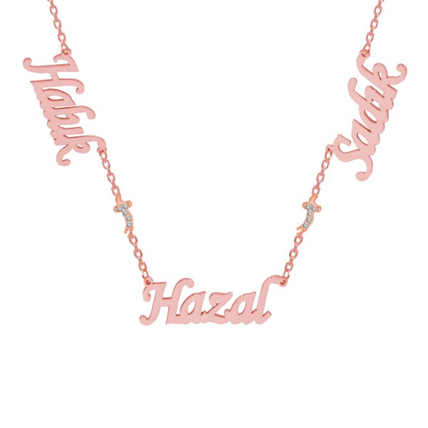 Gümüş Zülfikar Kılıçlı 3 İsimli Aile Kolyesi