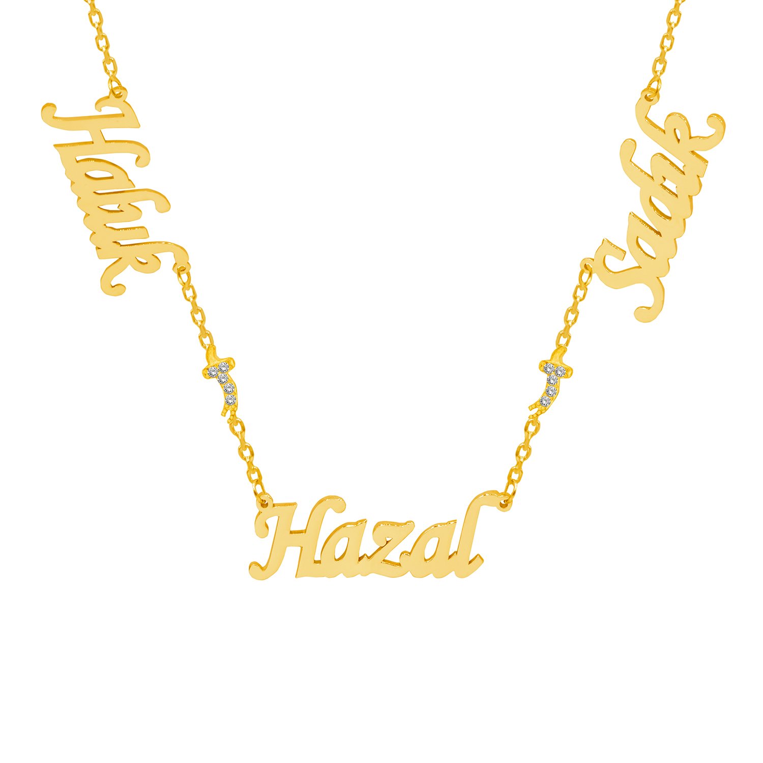 Gümüş Zülfikar Kılıçlı 3 İsimli Aile Kolyesi