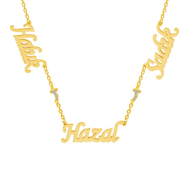 Gümüş Zülfikar Kılıçlı 3 İsimli Aile Kolyesi