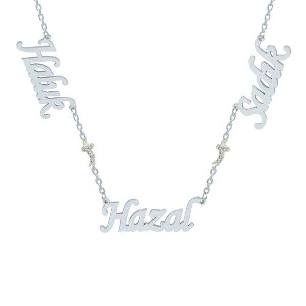 Gümüş Zülfikar Kılıçlı 3 İsimli Aile Kolyesi