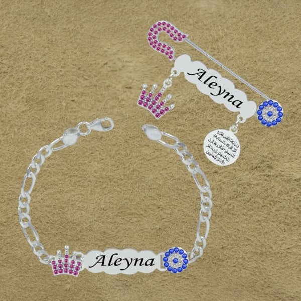 Gümüş İsimli Kız Bebek İğnesi Künyesi