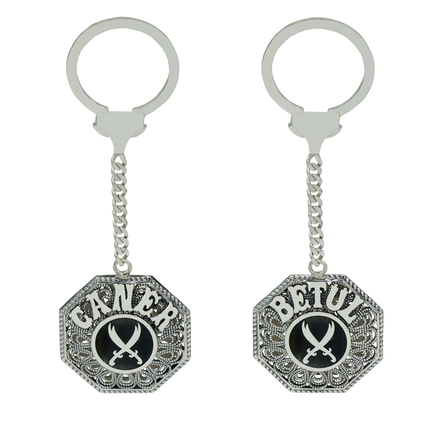 Gümüş Zülfikar Kılıç İsimli Anahtarlık