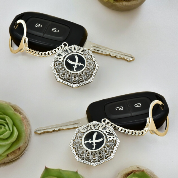 Gümüş Zülfikar Kılıç İsimli Anahtarlık